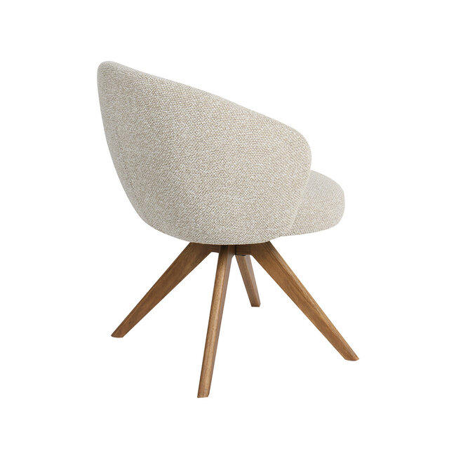 Label51 Eetkamerstoel Sabi - Naturel - Royal Boucle - Naturel Houten Frame