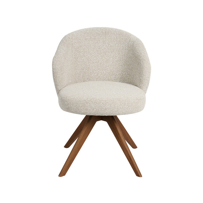 Label51 Eetkamerstoel Sabi - Naturel - Royal Boucle - Walnoot Houten Frame