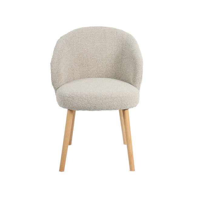 Label51 Eetkamerstoel Shiro - Naturel - Royal Boucle - Naturel Houten Frame
