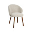 Label51 Eetkamerstoel Shiro - Naturel - Royal Boucle - Walnoot Houten Frame