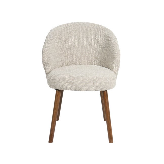 Label51 Eetkamerstoel Shiro - Naturel - Royal Boucle - Walnoot Houten Frame