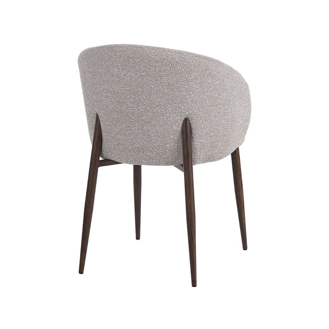 Label51 Eetkamerstoel Yuki - Naturel - Royal Boucle - Walnoot Houten Frame