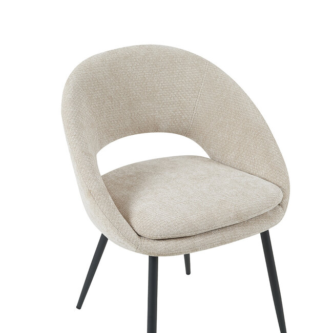 Label51 Eetkamerstoel Zohra - Naturel - Elite - Zwart