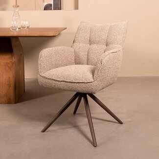 Label51 Eetkamerstoel Amalfi - Mushroom - Royal Boucle - Brons