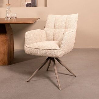Label51 Eetkamerstoel Amalfi - Naturel - Royal Boucle - Taupe