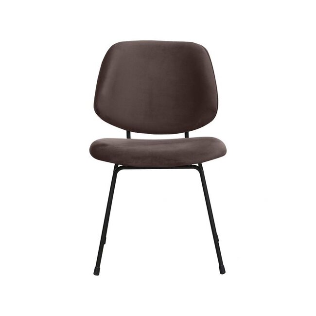 Label51 Eetkamerstoel Bello - Taupe - Fluweel