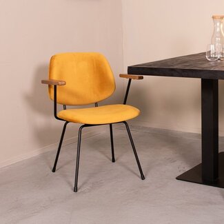 Label51 Eetkamerstoel Gastron - Oker - Fluweel
