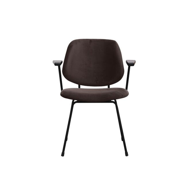 Label51 Eetkamerstoel Gastron - Taupe - Fluweel