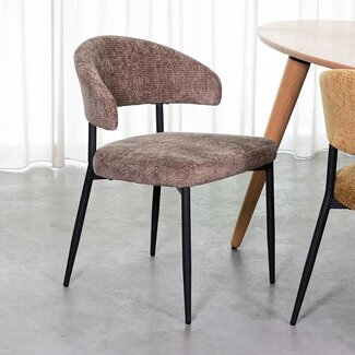 Label51 Eetkamerstoel Bliss | Hunter Elite | Zwart Metaal