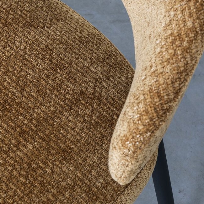 Label51 Eetkamerstoel Bliss | Mustard Elite | Zwart Metaal