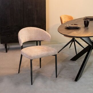 Label51 Eetkamerstoel Bliss | Clay Elite | Zwart Metaal