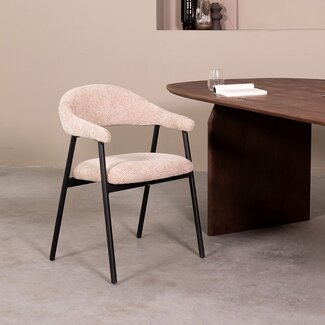 Label51 LABEL51 Eetkamerstoel Amaze - Clay - Elite - Black Frame