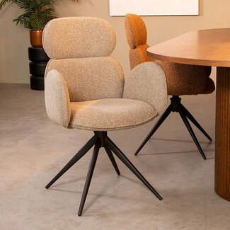 Label51 LABEL51 Eetkamerstoel Vidar - Mushroom - Boucle