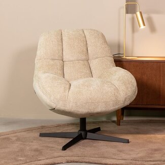 Label51 Draaifauteuil Huxley | Mushroom Elite | Zwart Metaal