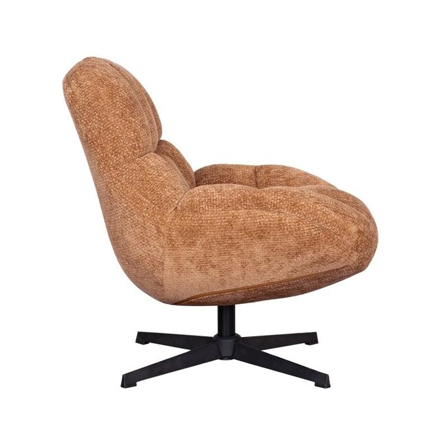 Label51 Draaifauteuil Huxley | Cognac Elite | Zwart Metaal