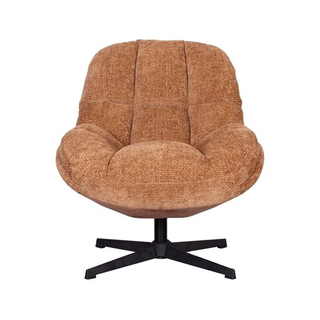Label51 Draaifauteuil Huxley | Cognac Elite | Zwart Metaal