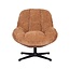 Label51 Draaifauteuil Huxley | Cognac Elite | Zwart Metaal