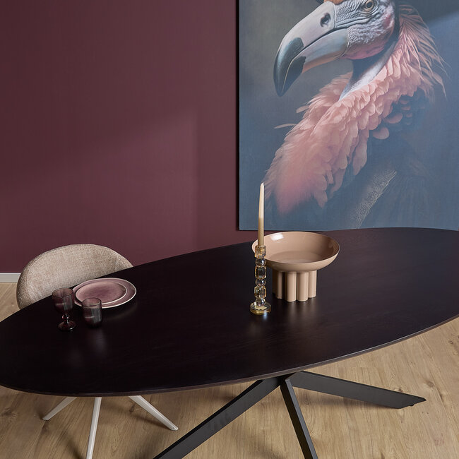 Starfurn Eiken eettafel Ferris | Ovaal 180 cm | Zwart