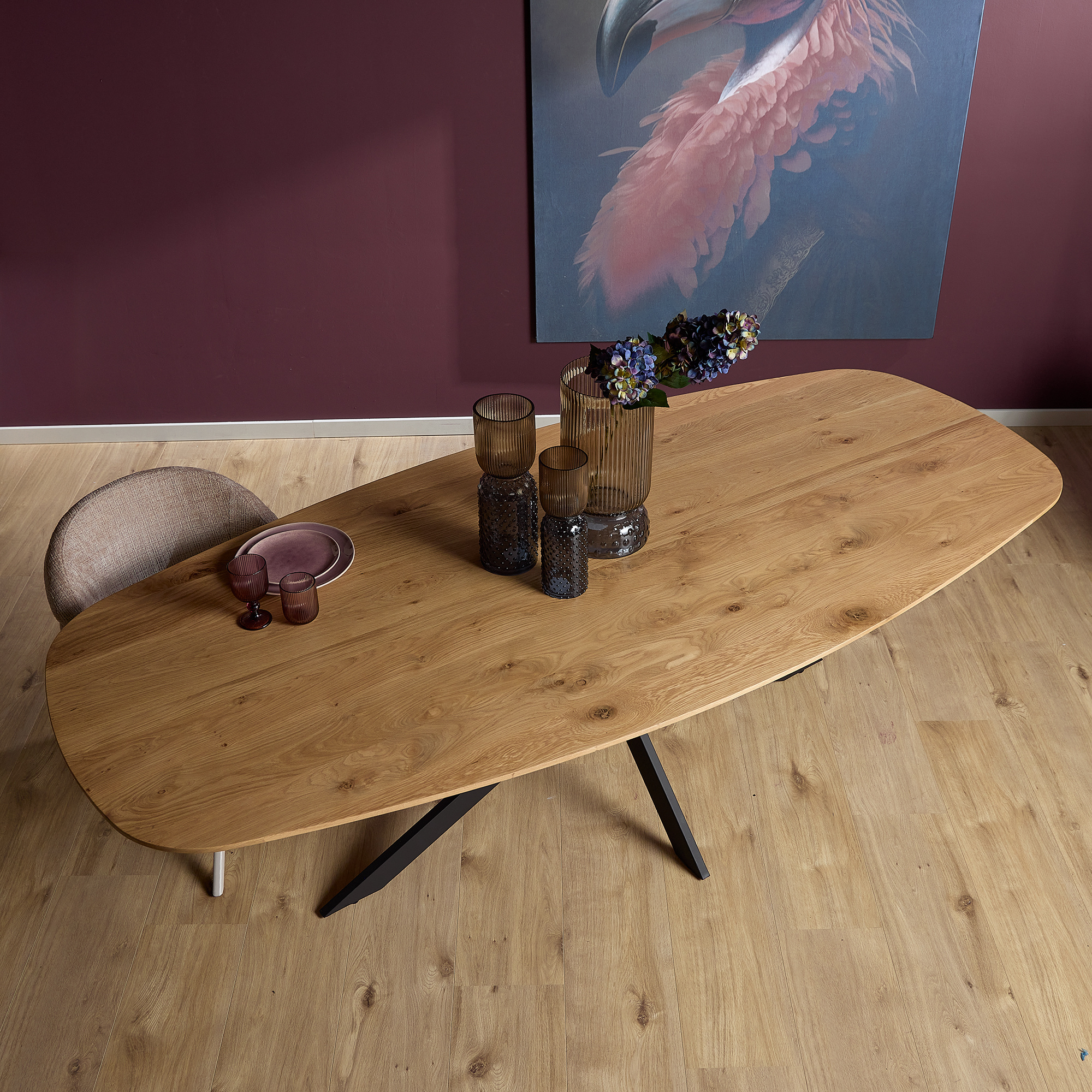 Eiken Eettafel Ferris Deens Ovaal 180 cm Naturel – Modern & Duurzaam D ...