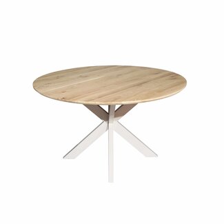 Starfurn Eiken eettafel Ferris | Rond 110 cm | Naturel | Poot Sand