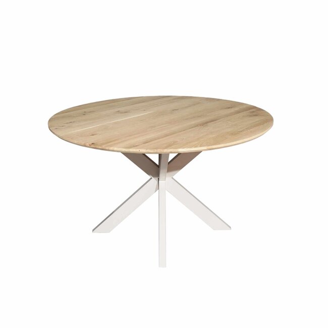 Starfurn Eiken eettafel Ferris | Rond 130 cm | Naturel | Poot Sand