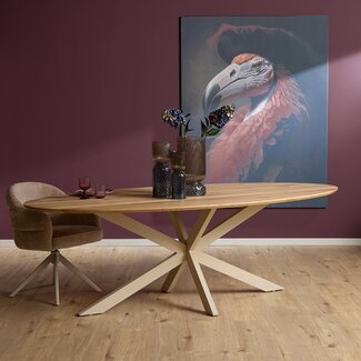 Starfurn Eiken eettafel Ferris | Ovaal 180 cm | Naturel | Poot Sand