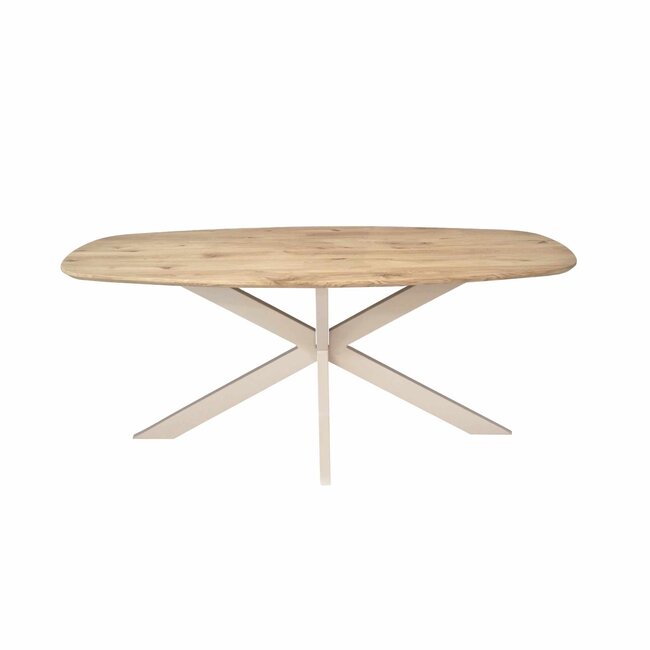 Starfurn Eiken eettafel Ferris | Deens Ovaal 200 cm | Naturel | Poot Sand