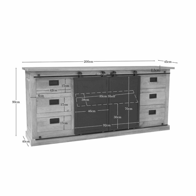 Starfurn Dressoir Fresno | 200 cm