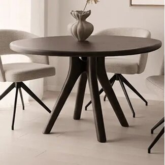 Nijwie Eetkamertafel Addo  stuiver vorm 120 - Mango Espresso Brown