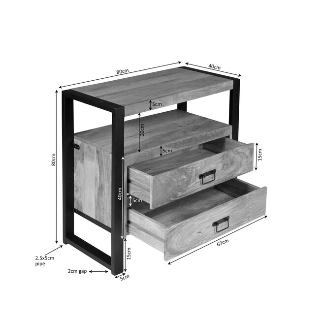 Starfurn Ladenkast Britt | 80 cm