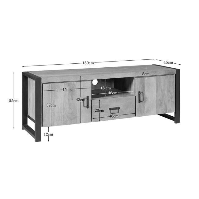 Starfurn Tv meubel Britt | 150 cm | met deuren en lade