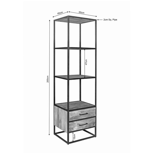 Starfurn Boekenkast Dakota 2 lades | 55 cm