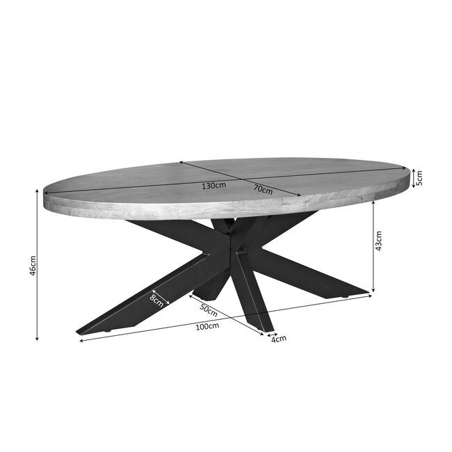 Starfurn Salontafel Dakota | 130 cm | Ovaal