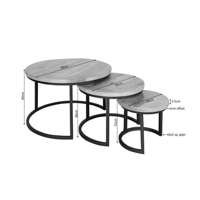 Starfurn Salontafel Dakota | 70 cm | Set van 3