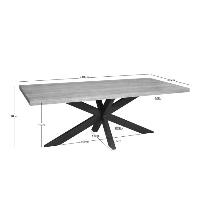 Starfurn Eettafel Dakota | 240 cm | Rechthoek