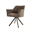 WoonStijl Armstoel Raster draaibaar Hoven taupe-bruin frame