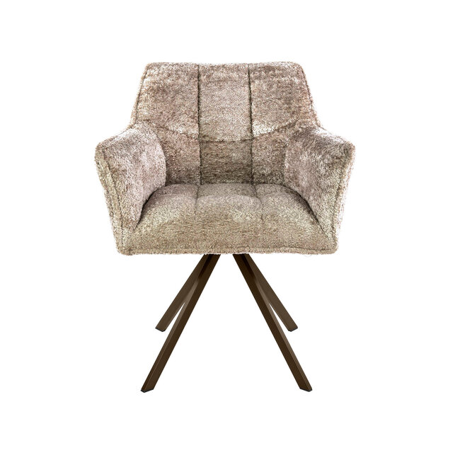 WoonStijl Armstoel Raster draaibaar Hoven zand-bruin frame