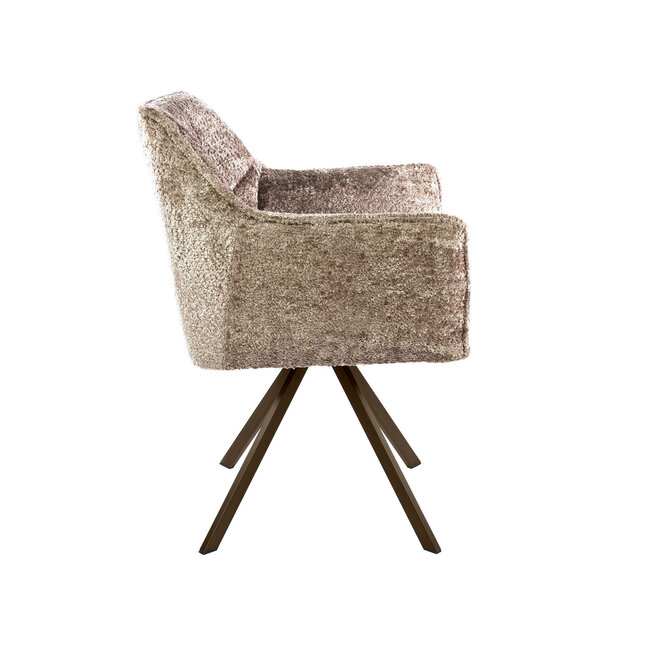 WoonStijl Armstoel Raster draaibaar Hoven zand-bruin frame