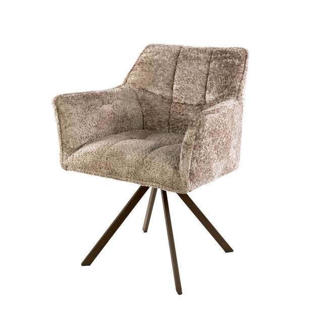 WoonStijl Armstoel Raster draaibaar Hoven zand-bruin frame