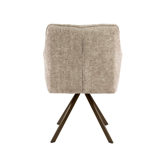 WoonStijl Armstoel Raster draaibaar Hoven zand-bruin frame