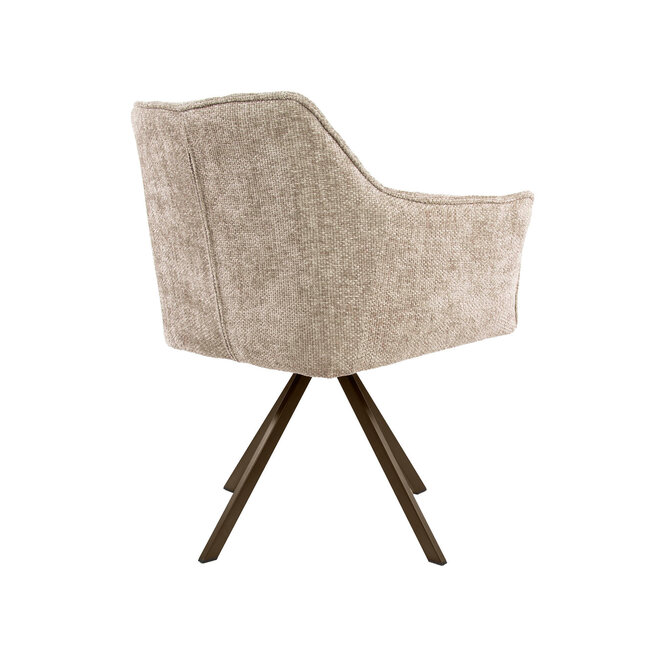 WoonStijl Armstoel Raster draaibaar Hoven zand-bruin frame