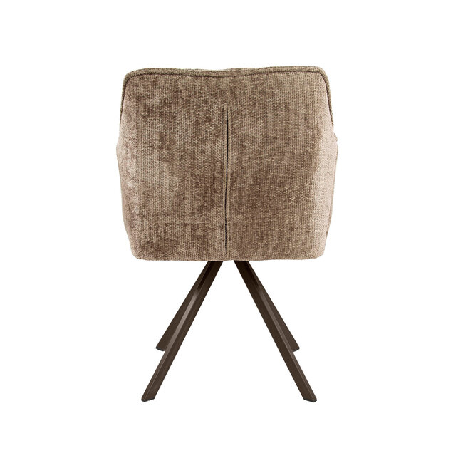 WoonStijl Armstoel Raster draaibaar Hoven champagne-bruin frame
