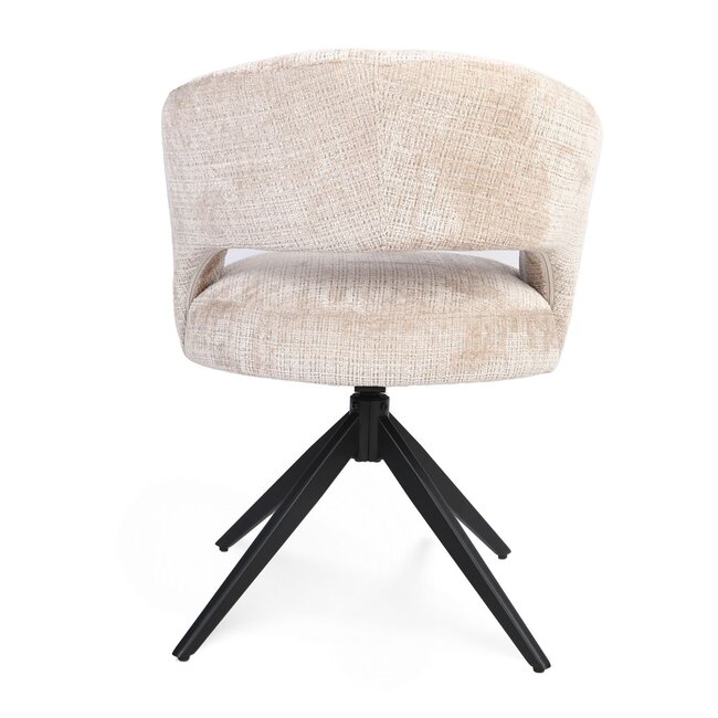 Starfurn Eetkamerstoel Demi | Beige | Poot Black | Met armleuning