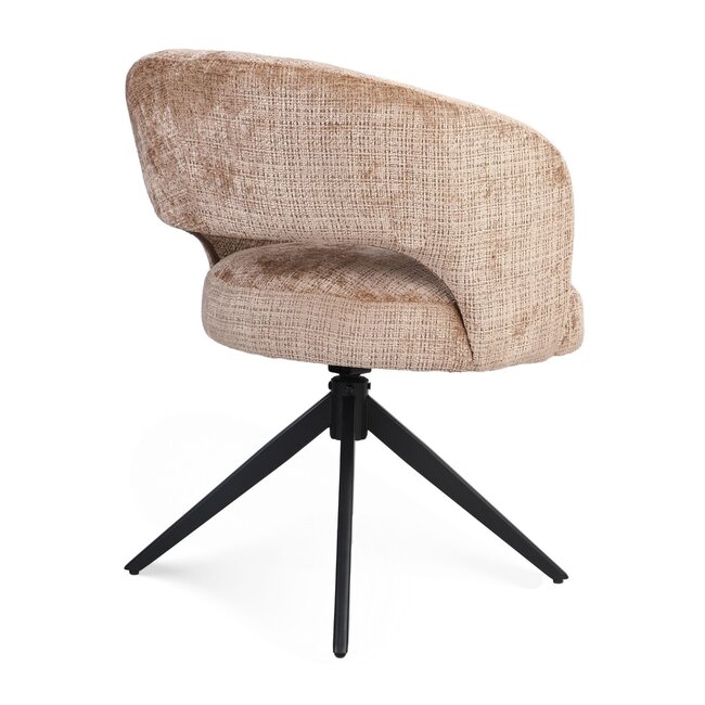 Starfurn Eetkamerstoel Demi | Cinnamon | Poot Black | Met armleuning