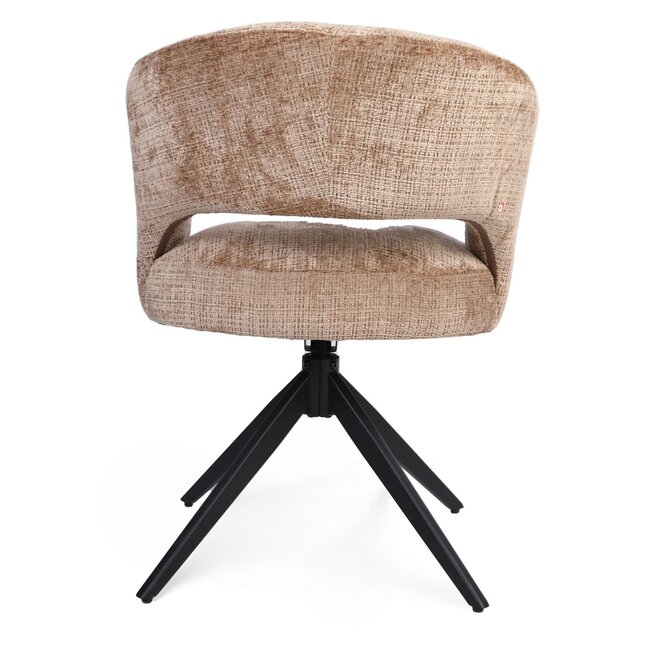 Starfurn Eetkamerstoel Demi | Cinnamon | Poot Black | Met armleuning