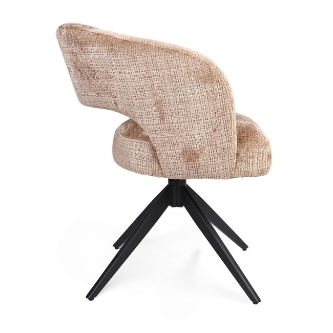 Starfurn Eetkamerstoel Demi | Cinnamon | Poot Black | Met armleuning