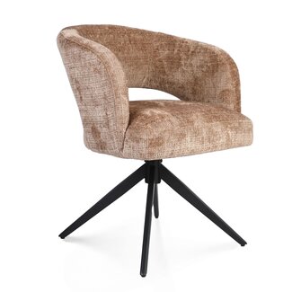 Starfurn Eetkamerstoel Demi | Cinnamon | Poot Black | Met armleuning