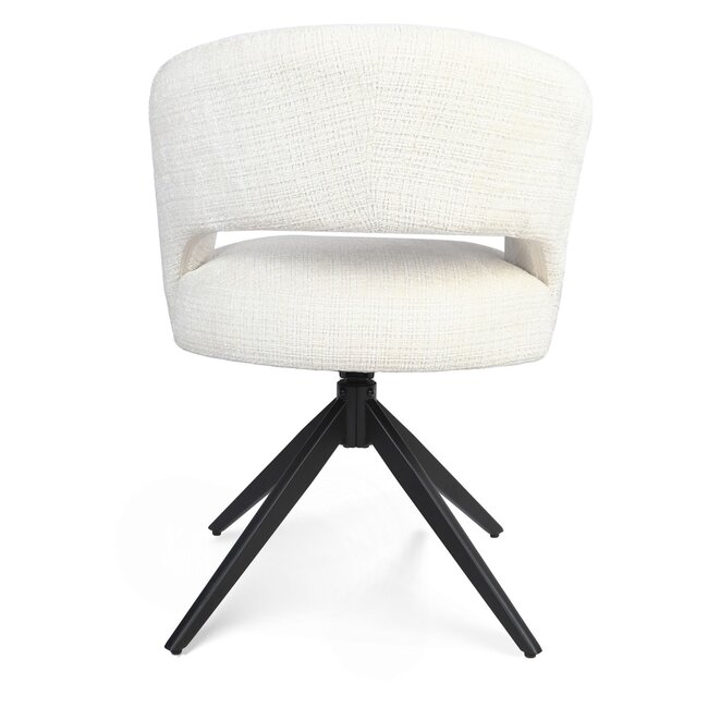 Starfurn Eetkamerstoel Demi | Off White | Poot Black | Met armleuning