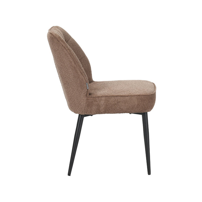 Label51 Eetkamerstoel Liam - Taupe - Egon - Zwart Metalen Frame