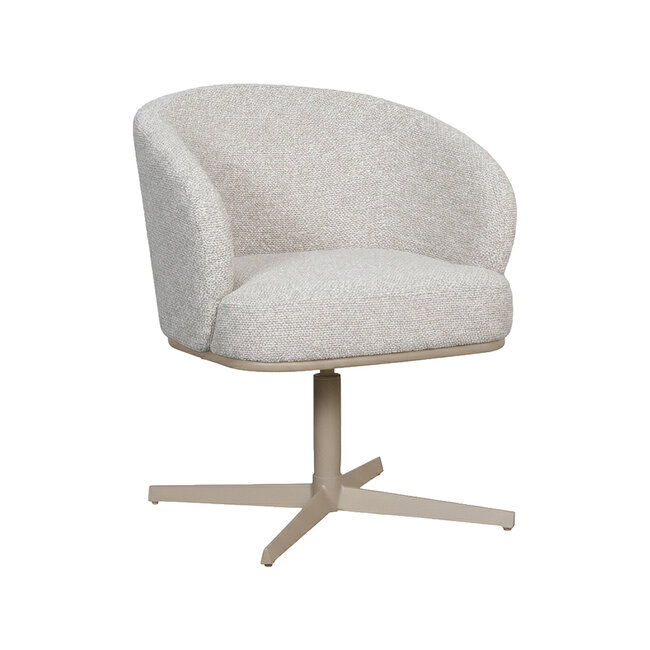 Label51 Eetkamerstoel Cannes - Naturel - Boucle - Taupe Metalen Frame